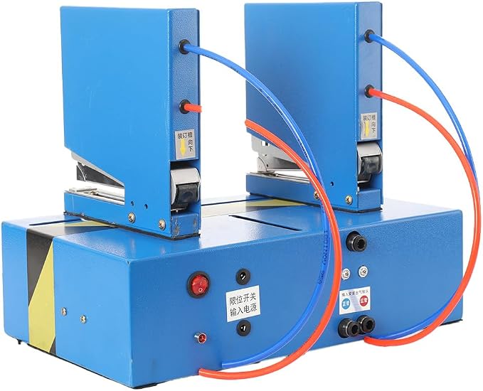 Heavy Duty Smart Dual Head Binder for Office, Electric Smart Stapler Multi-Function Induction Two Head Automatic Pneumatic Binding Machine with Adjustable Spacing 2.5-30cm for Packaging, Print