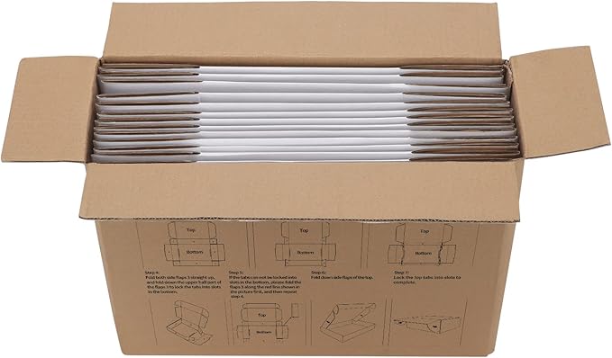 HORLIMER 8x8x4 inches Shipping Boxes Set of 25, White Corrugated Cardboard Box Literature Mailer