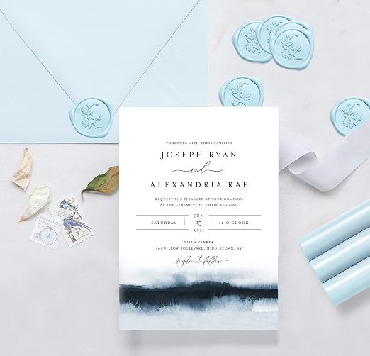UNIQOOO Light Baby Blue Glue Gun Sealing Wax Sticks for Wax Seal Stamp - Perfect for Wedding Invitations, Thank You Card, Mails, Wine Gift Wrapping, Christmas Gift, Pack of 8