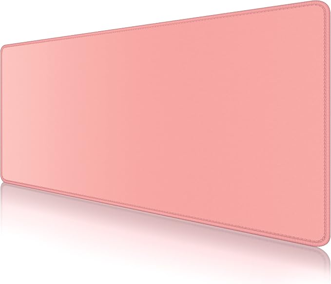 Dapesuom Large Gaming Mouse Pad, Extended Mouse Mat with Stitched Edges, Full Size Keyboard Pad with Non-Slip Base, Big XXL Computer Desk Mats for Gamer, Laptop, Office, 31.5 x 15.7in, Rose Pink