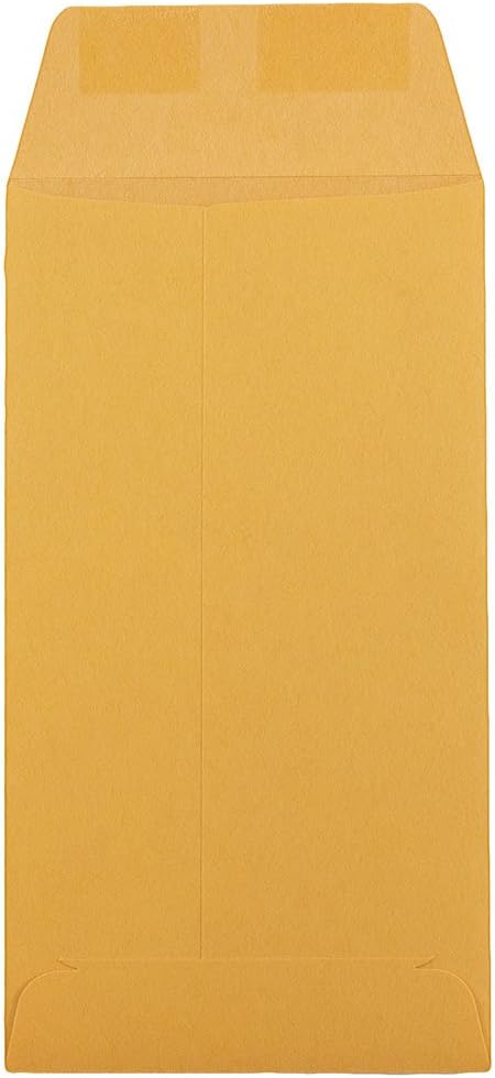 JAM PAPER #7 Coin Business Envelopes - 3 1/2 x 6 1/2 - Brown Kraft Manila - 50/Pack