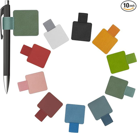 10-Pack Pen Loop Holder Set, Self-Adhesive Pen Loop Holder for Notebook, Bible, And Journals - Elastic Design with 10 Colors Included