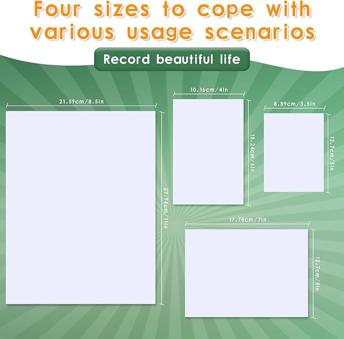 Lokunn 110 Sheets Photo Paper Glossy, Photo Paper 3.5 * 5, 4x6, 5x7, 8.5x11 inch, Suitable for Dye Inkjet Printers. Convenient for Home Use. Can Print Photos, Advertising Covers, Recipe Cards