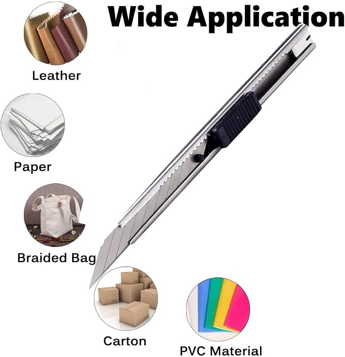 9mm Snap Off Utility Knife 3 Pack High Hardness Retractable Box Cutters with 30 Pcs Snap Off Blades,Art Craft Hobby Cutter 9mm Knife for Home Office Workstation