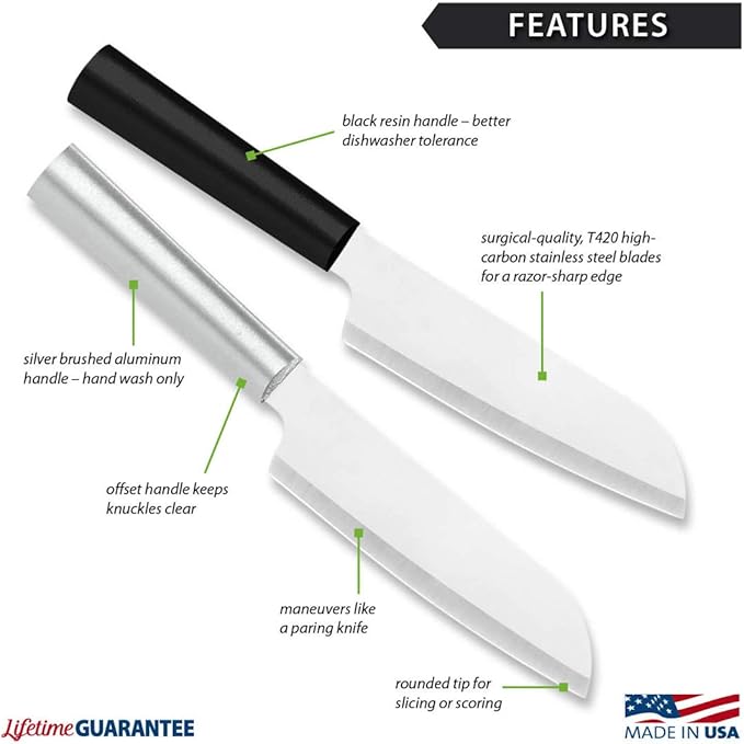 Rada Cutlery Cook’s Utility Knife (R140), 4.75" Stainless Steel Blade, Silver Handle