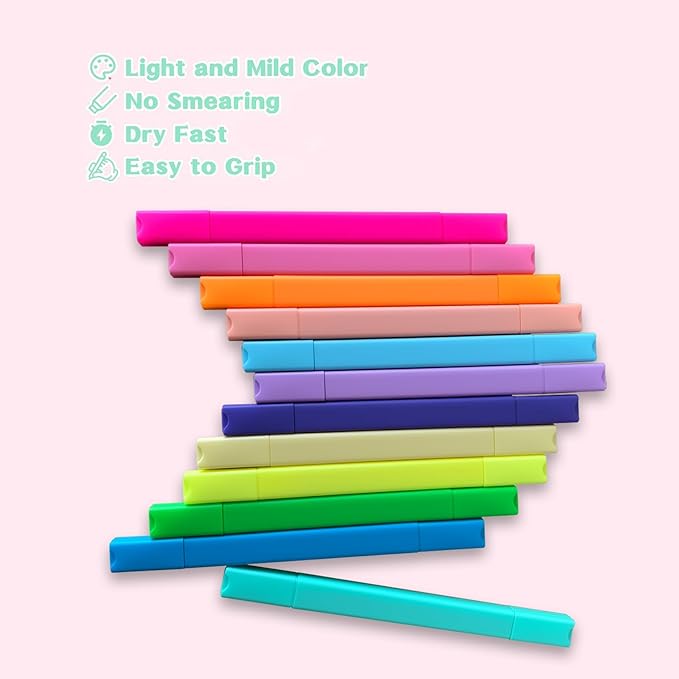 12pc Bible Highlighters And Pens No Bleed Cute Highlighter For Journaling, Candy Cute Pastel Highlighter