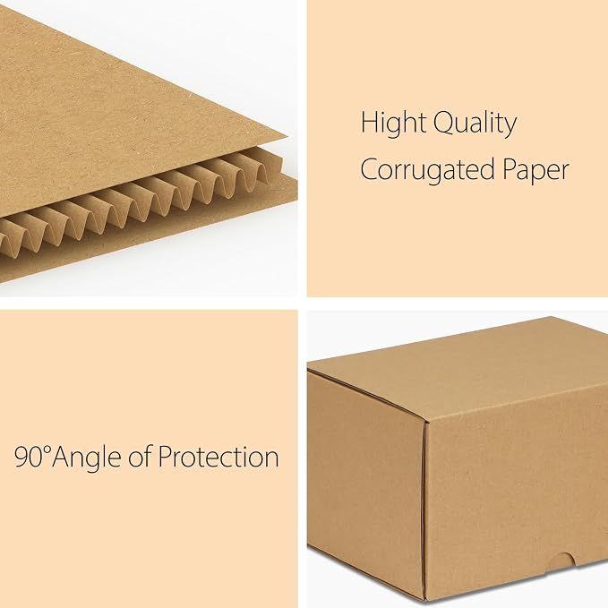 RLAVBL 7x5x4 Shipping Boxes Set of 25, Brown Corrugated Cardboard Box for Packing, Mailing, Business