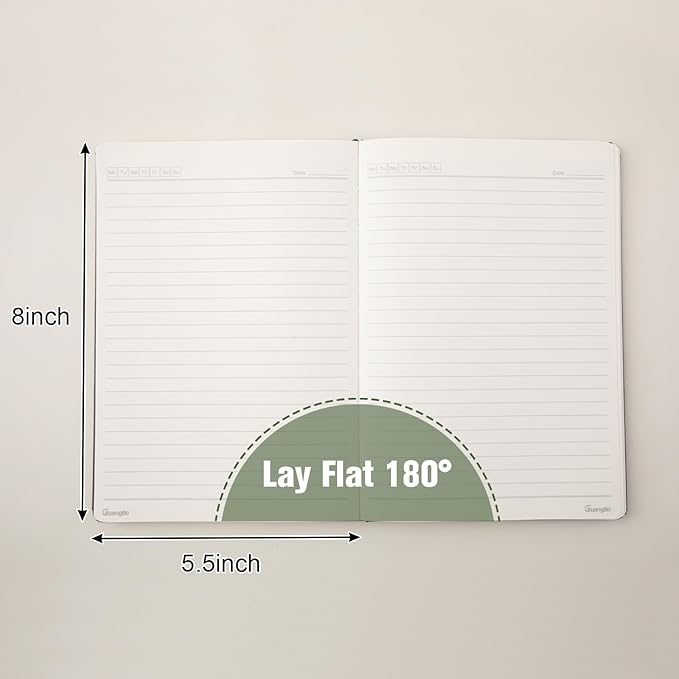 Lined Journal Notebook for Work with 160 Pages, 5.6" x 8" Hardcover Notebooks Journals Medium Size for Writing Women Men
