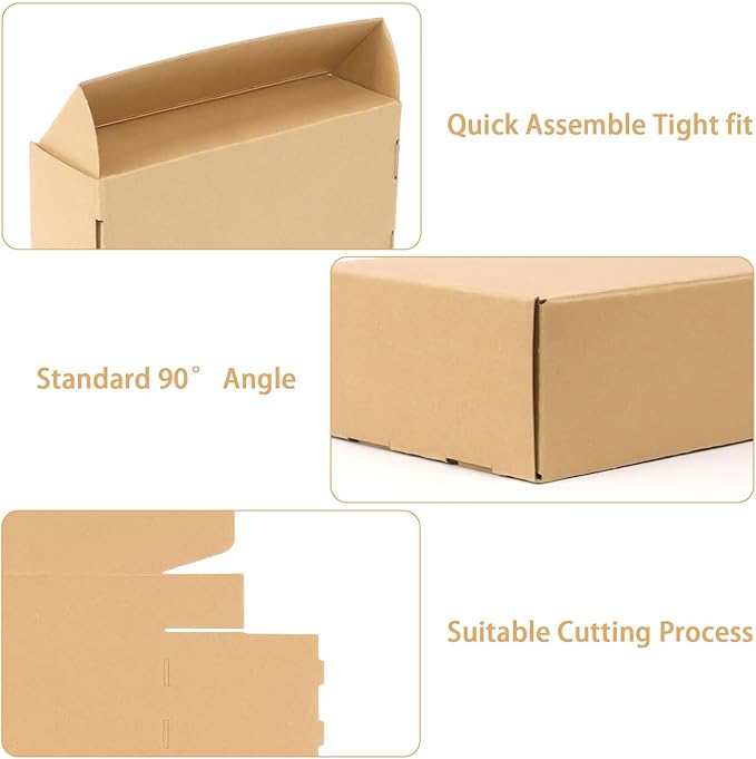 Shipping Boxes Medium 10x8x2 Inches, 40 Pack Brown Corrugated Cardboard Mailer Boxes for Packaging Small Business Mailing Gift