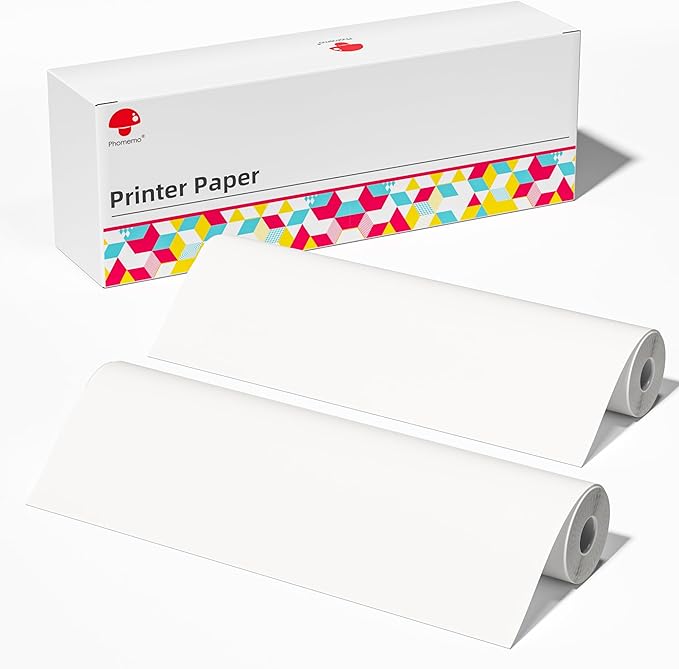 2 Rolls Phomemo Thermal Paper 8.5’’ x 11’’ US Letter Size, Advance Thermal Printing, Roll Paper Compatible with M832 M833 M834 M835 M836 A285M A282M A281M Portable Printer