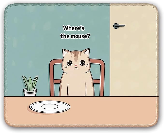 Cute Cat Pattern Aesthetic Mouse Pad, Gaming, 26x21cm