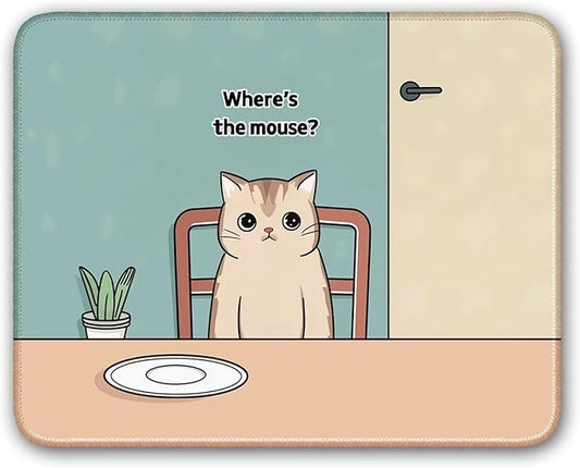 Cute Cat Pattern Aesthetic Mouse Pad, Gaming, 26x21cm