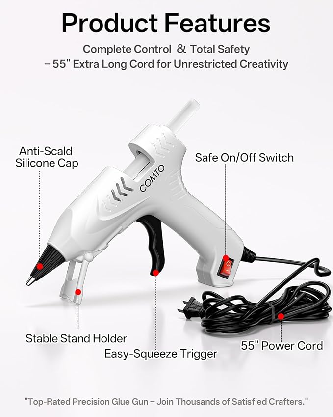 Hot Glue Gun Kit with 30 Sticks, 20W Fast Preheating Mini Hot Glue Gun and Sticks Set for School Crafts DIY Arts and Quick Home Repairs, White