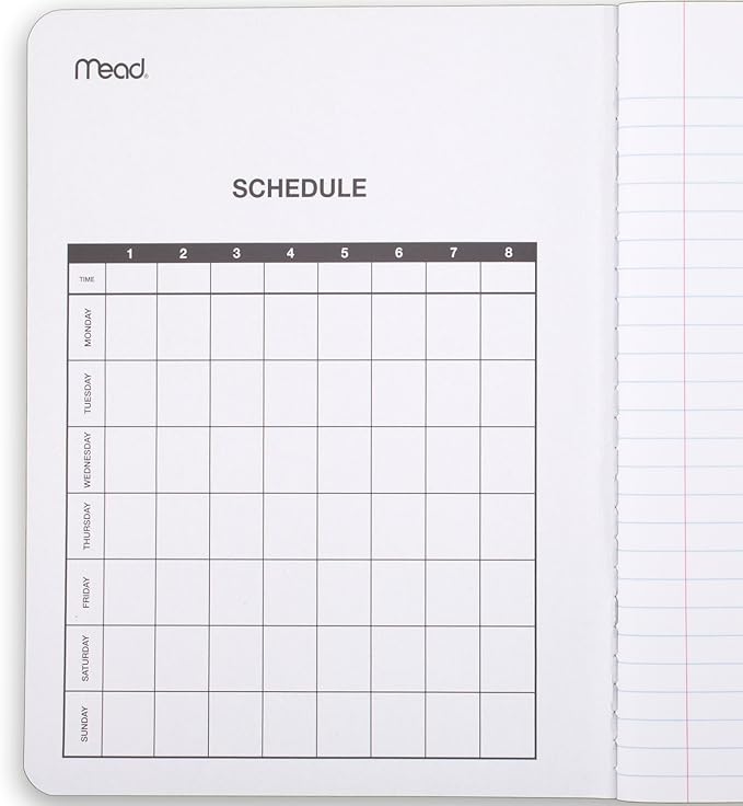 Mead Composition Notebook, College Ruled 7.5" x 9.75" Paper, 100 Sheets, Assorted Colors, 6 Pack (850106-ECM)