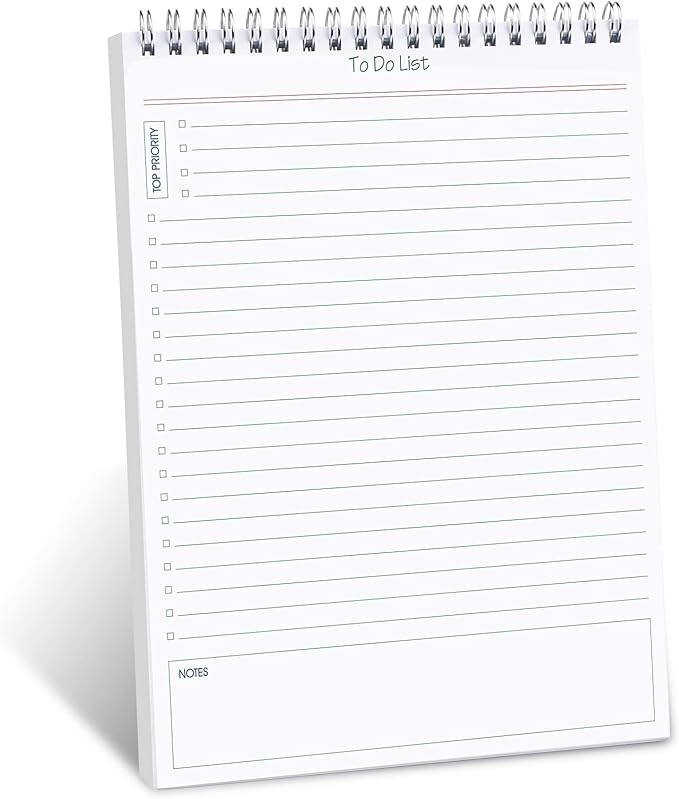 To Do List Notepad Minimalist - Daily Planner Notepad 60 Sheets Tear Off, 5.5" x 8.3" Checklist Productivity Note Pad for Work and Personal Organized