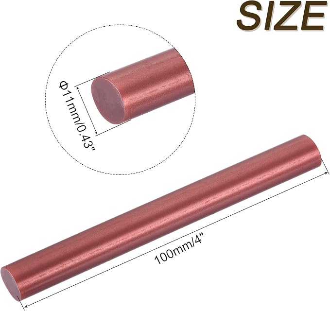 uxcell 30pcs Mini Hot Glue Gun Sticks 4-inch x 0.43-inch High Sticky Large Hot Glue Sticks for Glue Gun, Burgundy Red