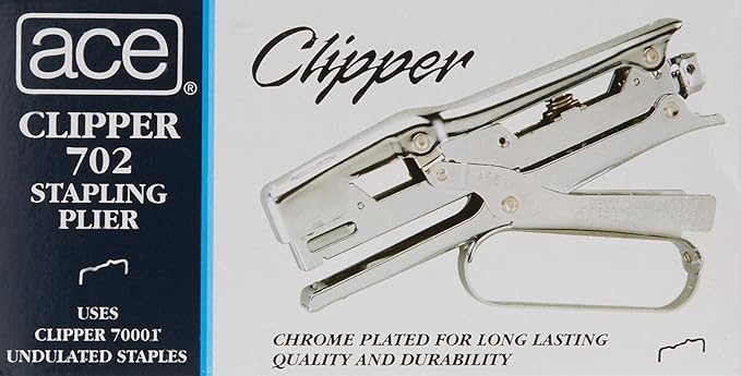 Ace 07020 Clipper Stapler Lightweight 210 Staple Capacity Chrome