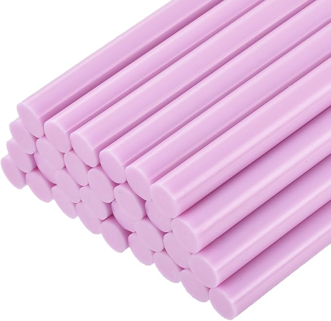 uxcell 30pcs Mini Hot Glue Gun Sticks 4-inch x 0.43-inch High Sticky Large Hot Glue Sticks for Glue Gun, Light Pink