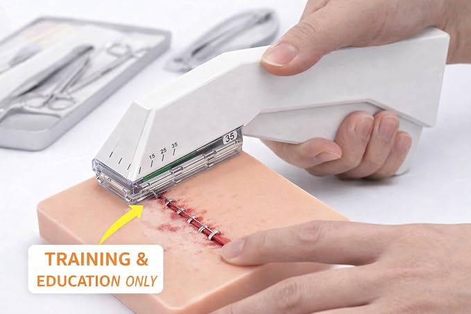 Sterile Skin Stapler, 35 Wide Preloaded Staples, Vet and Medical First Aid Use