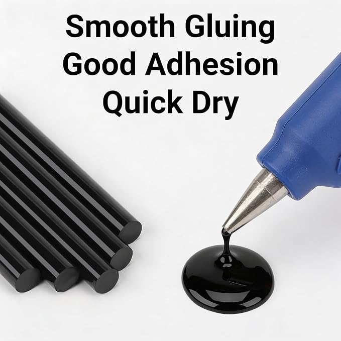 72 Pack Black Hot Glue Sticks, 4" x 0.43" Black Glue Sticks for Craft, DIY, Decoration, Car Dent Repair, Gluing Project, Sealing, All Temp