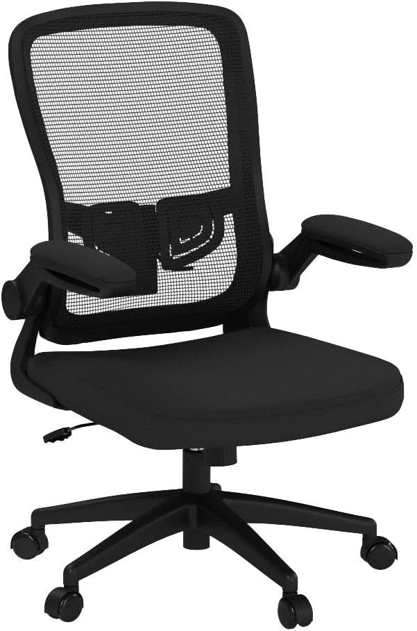 FelixKing Office Chair, Ergonomic Comfy Desk Chair with Flip-up Armrests | Adjustable Height, 360° Swivel, Flexible Tilt, Breathable Cushion and Fabric, Lumbar Support for Home Conference Room Office