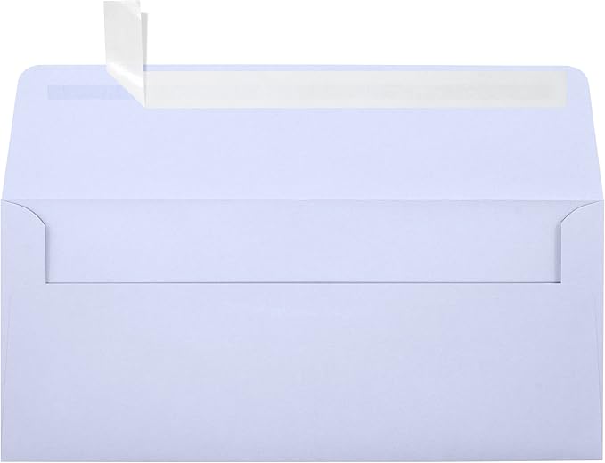 LUXPaper #10 Business Envelopes | Peel & Press | 4 1/8" x 9 1/2" | Lilac Purple | 80lb. Text | 50 Qty