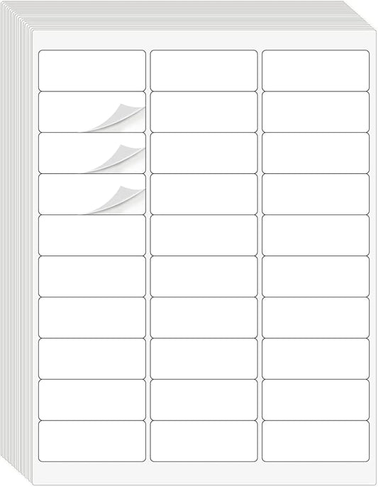 1" x2-5/8 Address Labels, 900 Label Stickers Printable White Address Labels Personalized, for Laser/Inkjet Printing - 30 Per Page (30 Sheets)
