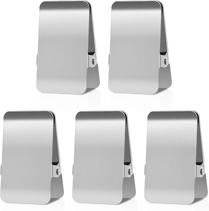 BURLIHOME Stainless Steel Chip Clips,2.48" Heavy Duty Clip,5 Pcs + 1 Pcs | Smooth Surface for Marker Labels, Upright Display, Office/Kitchen/School Organization, Strong Grip for Paper/Food Bag/Photos
