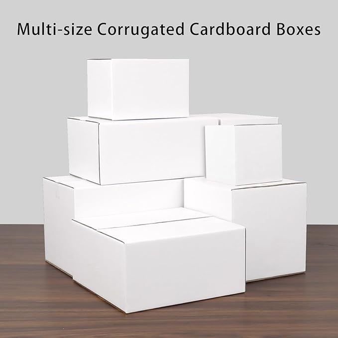 10x7x6 White Shipping Boxes, 30-Pack Mailing Boxes for Small Business, Corrugated Cardboard for Shipping, Packaging