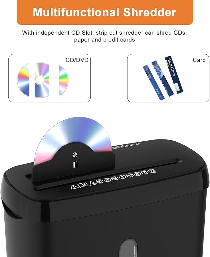 Home Office Paper Shredder,Woolsche 10-Sheet Strip Cut with 3.17-Gallon Basket,P-2 Security Level,CD & Credit Card Shredder,Durable & Fast - Jam Proof System - ETL Certified