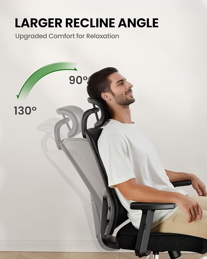 Marsail Ergonomic Office Chair Ergonomic Gaming Chair with Lumbar Support, 2D Headrest, Adjustable Armrests, Contoured Seat Cushion, Computer Desk Chair with Wheels for Home and Office, Pack of 10