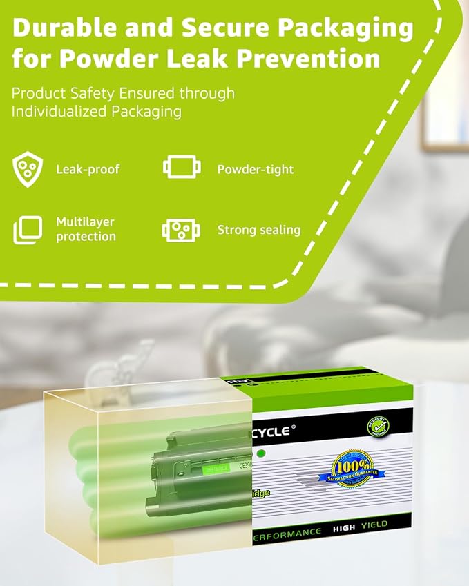 greencycle 90A Compatible Toner Cartridge Replacement for HP 90A Black Toner Cartridge CE390A Use for LaserJet Enterprise 600 M601 M602 M603 Series LaserJet Enterprise M4555 MFP Series (1-Pack)