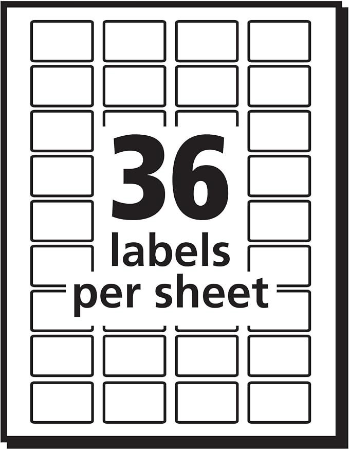 Avery® Removable Print or Write Labels, White, 0.5 x 0.75 Inches, Pack of 1008 (5418)