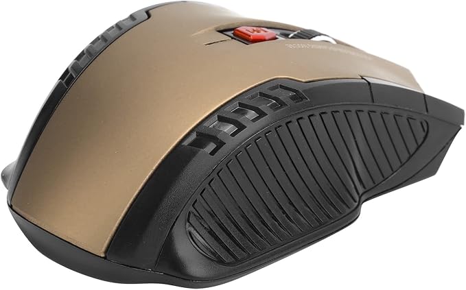 Mechanical Gaming 2.4G Mouse, 1000/1200/1600 3-Speed DPI Ergonomic Mouse with A USB Receiver, for Office/Home/Desktop/Computer/Notebook (Gold)