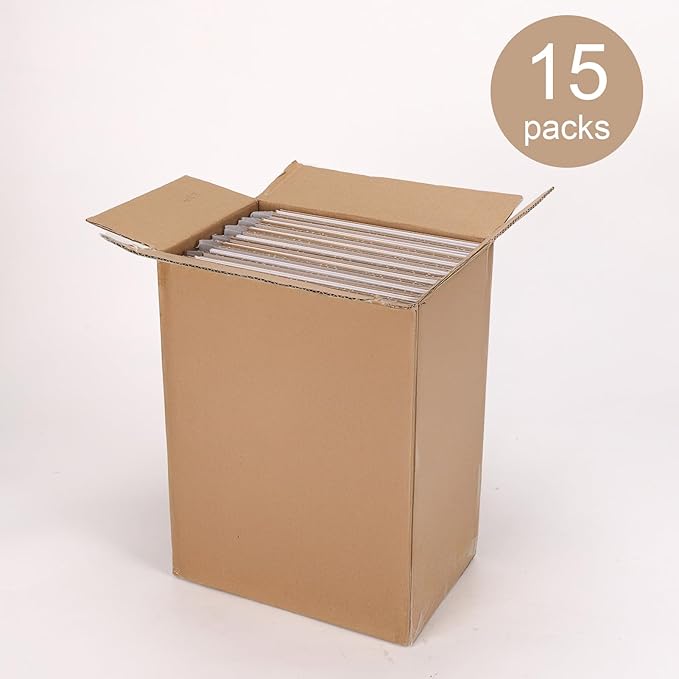 Hoikwo 15 Packs 9x9x9 Large Thin Shipping Boxes, White Big Corrugated Cardboard Box Set for Small Business for Packaging Mailing Lightweight items