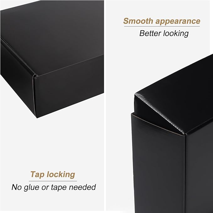 ZBEIVAN 10x7x5 Black Shipping Boxes Set of 20 Corrugated Cardboard Mailer Boxes for Packaging Small Business Mailing Gifts
