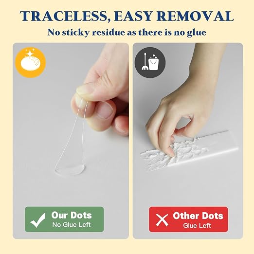 100Pcs Adhesive Glue Stick Dots Double Sided Sticky Tack Removable - Clear Museum Mounting Putty No Damage for Wall Decor, Figurine, Poster, No Trace Dots - Strong Adhesive Dots for Balloon & Crafts