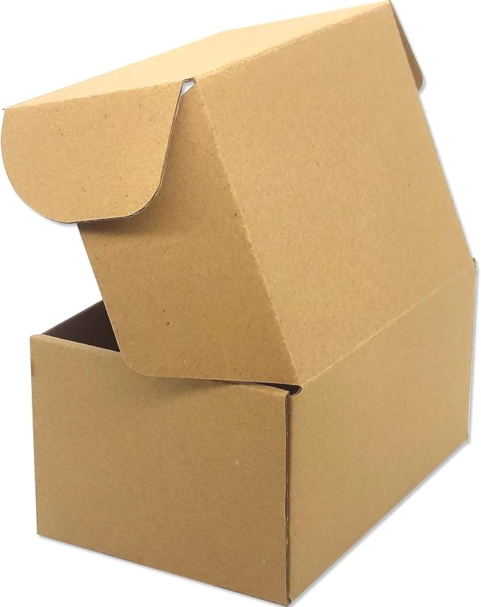 6x4x3 Shipping Boxes Set of 25, Brown Mailer Corrugated Cardboard Box | for Packaging, Literature, Packing, Mailing, Storage, Small Business, Moving, Gift, Supplies, Quick Fold, Tab Locking