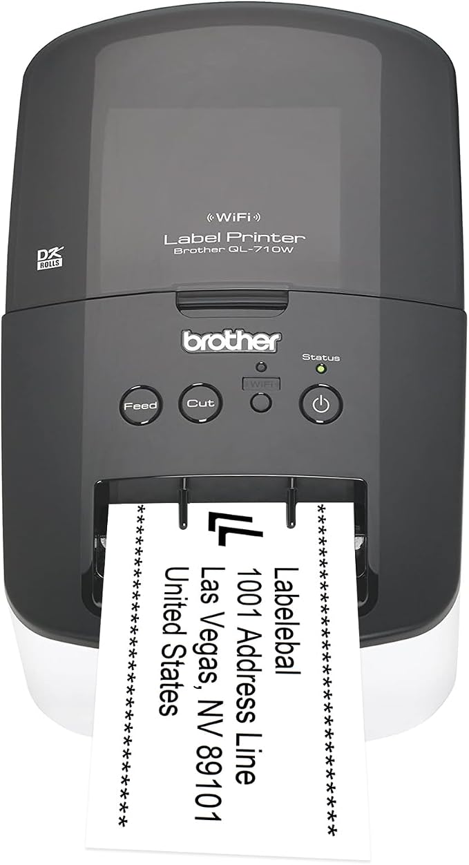 (12 Rolls + 1 Frame,30.48m Per Roll 3-Proof) Labelebal Dk 2-3/7" x 100' Direct Thermal Continuous Length Labels Replacement for DK-2205 Shipping Mailing Postage Compatible for Brother QL Printer