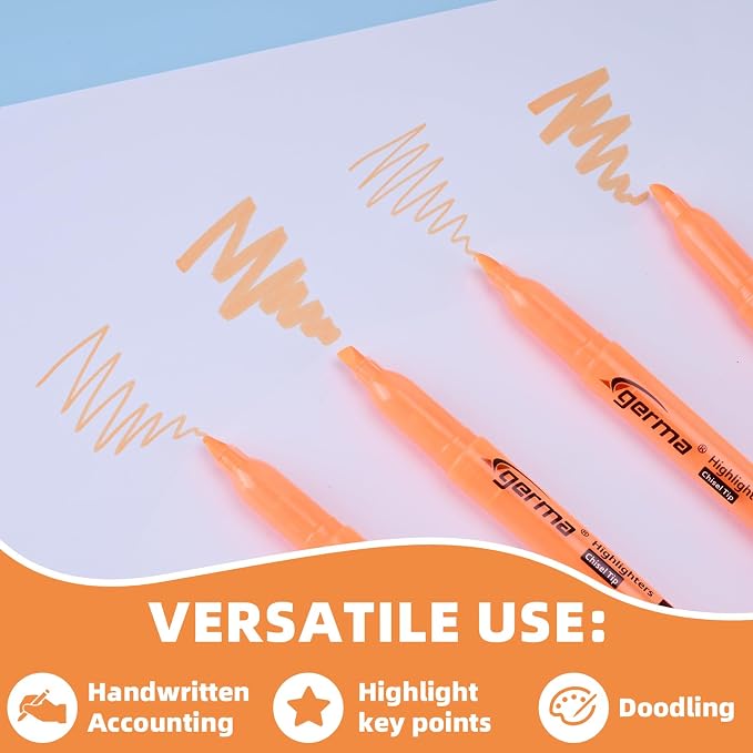Cgerma Orange Highlighters, 36 Pack, Chisel Tip Highlighter Pack, Quickly Drying, Perfect for Students Kids Adults, Office, School, Classroom Supplies