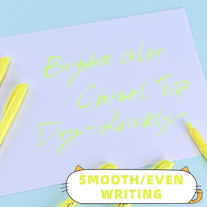 Yellow Highlighters 24 Count, Chisel Tip Highlighter Bulk, Dry Quickly, Perfect for Students Adults Highlighting, Organizing, Coloring in Classroom, School, Office