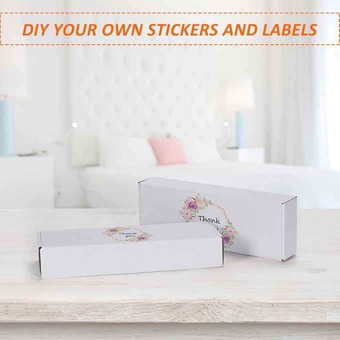 HORLIMER 12x4x2 inches Shipping Boxes Set of 25, White Corrugated Cardboard Box Literature Mailer