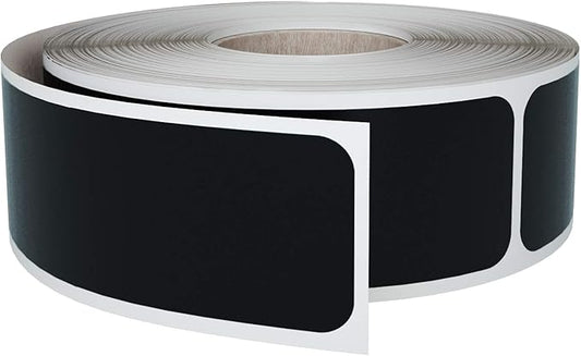 (7.5mm x 2.5mm) Black Stickers on a Roll 250 Pack, Rectangular Adhesives Labels 3x1 inch by Royal Green
