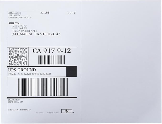 9527 Product Half Sheet Self Adhesive Shipping Labels for Laser & Inkjet Printers White Blank,2 Labels per Sheet (300 Lables)