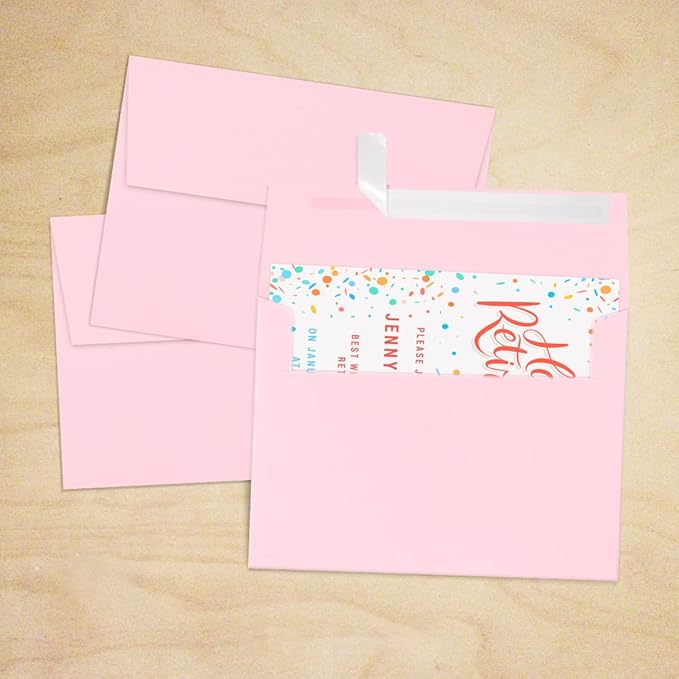 LUXPaper A7 Invitation Envelopes | Peel & Press | 5 1/4" x 7 1/4" | Candy Pink | 80lb. Text | 250 Qty