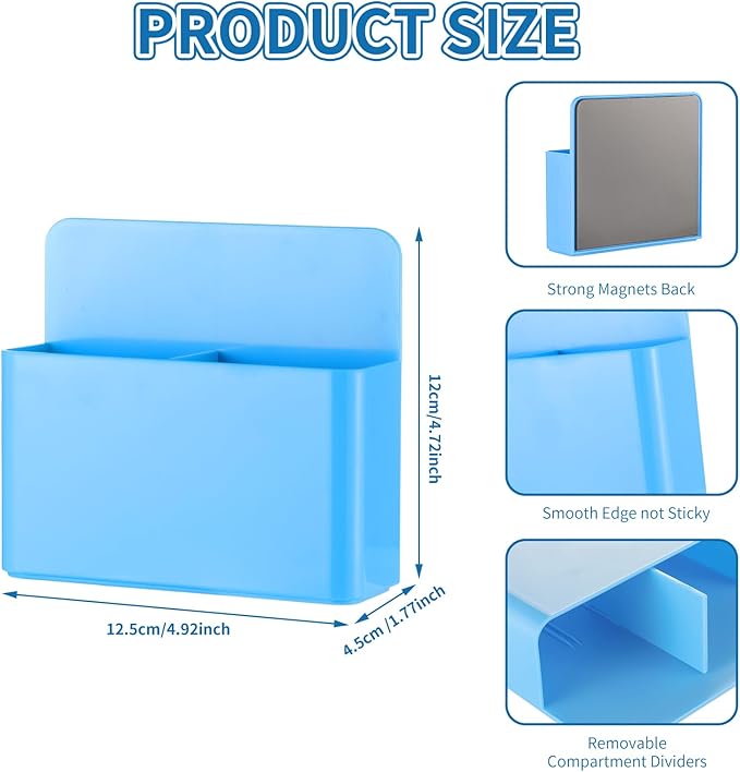 Camelmother 2Magnetic Marker Holder For Whiteboard Dry Erase Marker Holder For Office Refrigerator Fridge Classroom Must (Blue)