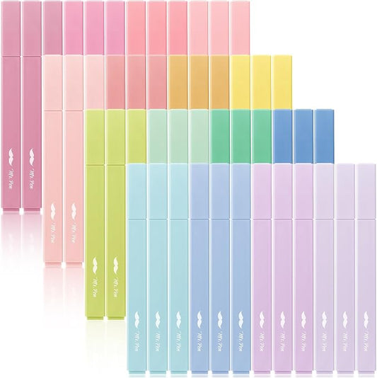 Mr. Pen- Aesthetic Highlighters No Bleed Bulk, 48 Pack, Pastel Color | Chisel Tip, Cute Highlighters Assorted Colors for Journaling, Highlighting, Underlining, Fast Dry, Back to School Supplies