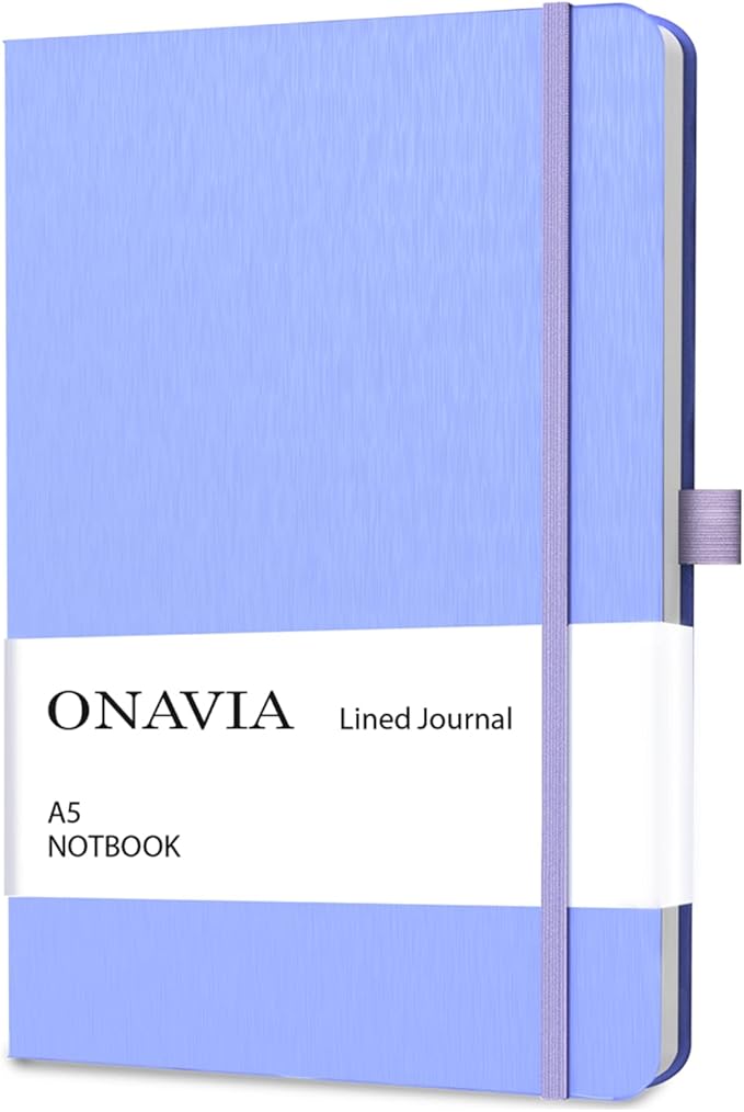 A5 Hardcover Notebook Journal, College Ruled Lined Notebook for Work, Office Meetings, Journaling, Planning & Daily Writing, 160 Pages (80 Sheets), 5.8 x 8.3 in, Cornflower Blue
