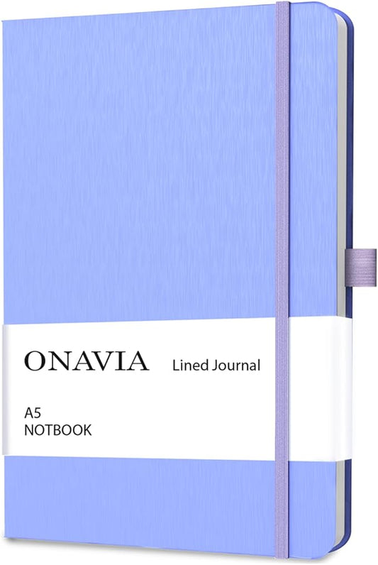A5 Hardcover Notebook Journal, College Ruled Lined Notebook for Work, Office Meetings, Journaling, Planning & Daily Writing, 160 Pages (80 Sheets), 5.8 x 8.3 in, Cornflower Blue