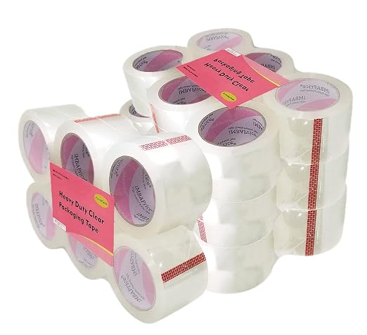 iMBAPrice 3 Inch Clear Packing Tape, 24 Rolls x 110 Yards Long Bulk Pack | Extra Wide, Heavy Duty, Strong Adhesive, For Moving, Mailing & Office Use